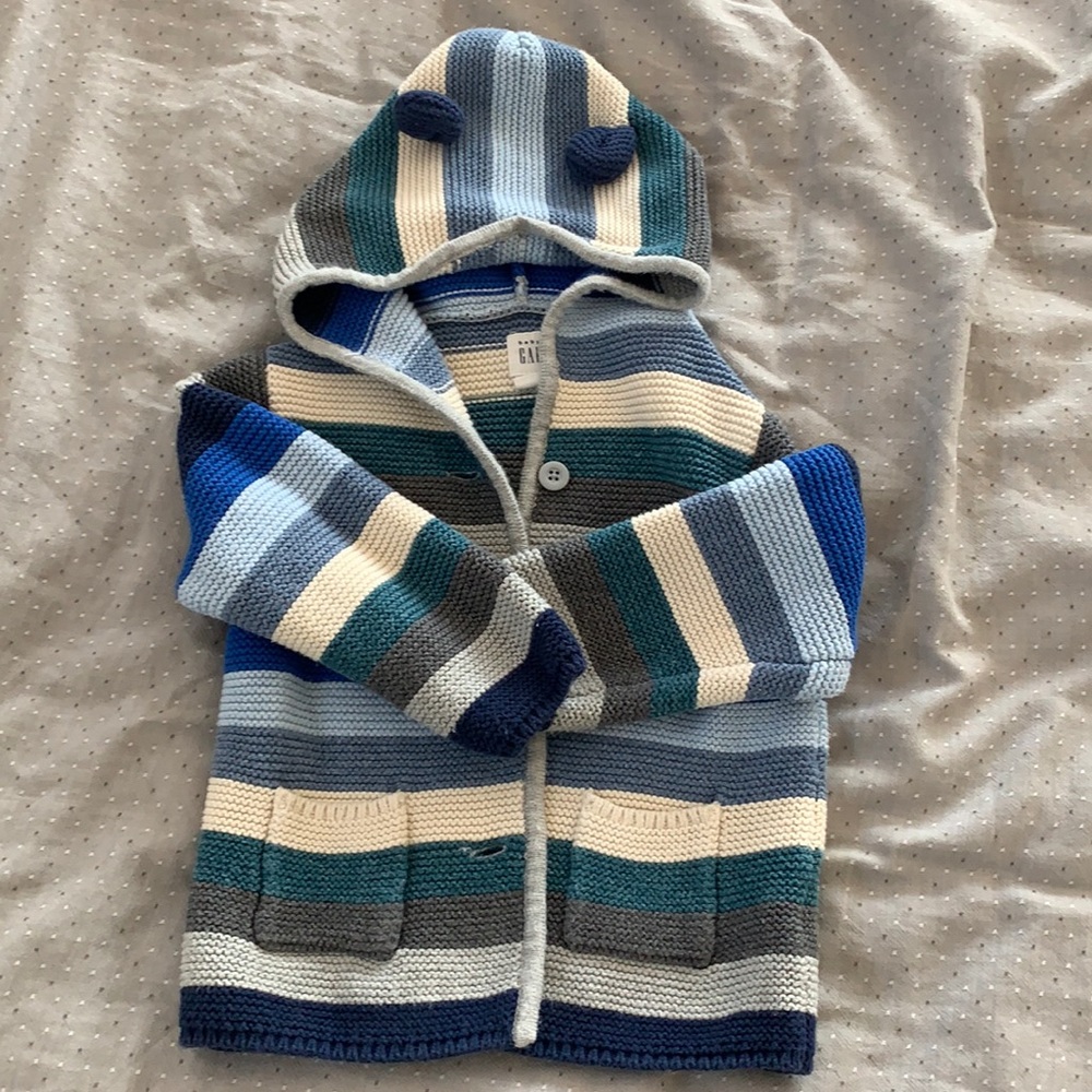 Baby Gap knitted striped hooded cardigan